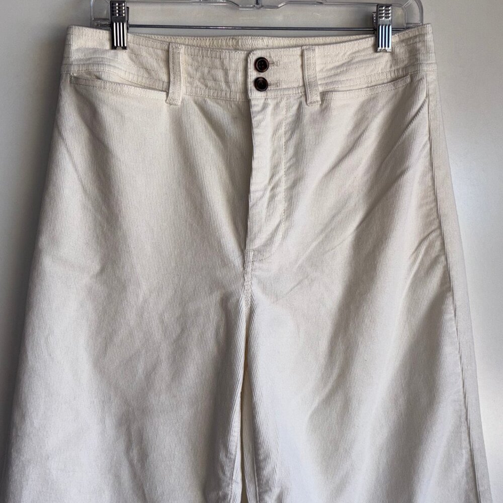 FAHERTY Stretch Cord Wide Leg Pants Size 30 Egret Corduroy High Rise - Picture 6 of 15
